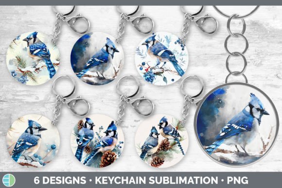 Christmas Blue Jay Keychain Bundle Key Illustrations Review