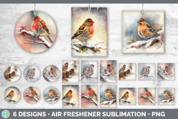 Christmas Finch Air Freshener Illustrations for Crafting
