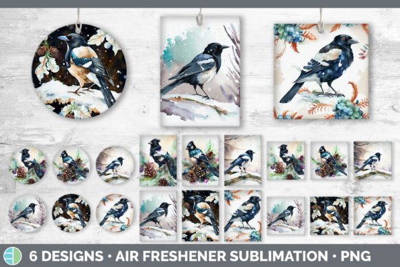 Christmas Magpie Air Freshener Sublima Illustrations