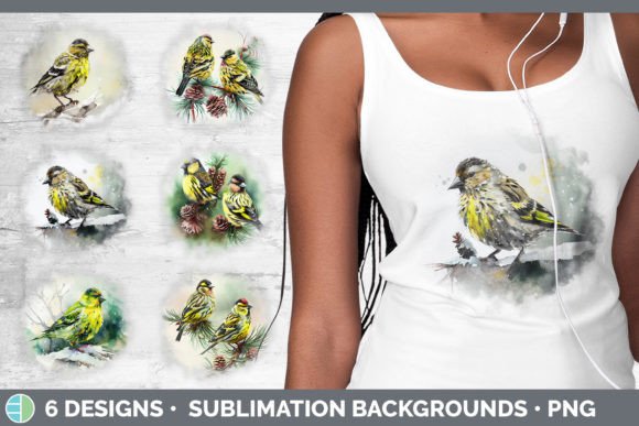 Christmas Siskin Background Grunge Sub Illustrations