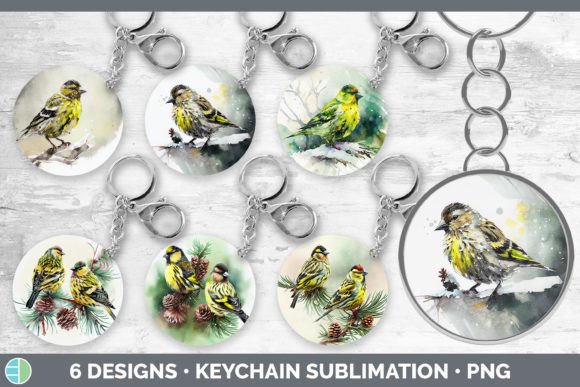 Christmas Siskin Keychain Bundle Keyri Illustrations