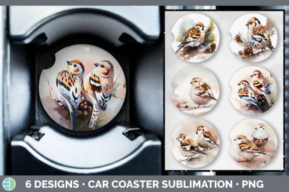 Christmas Snow Bunting Car Coaster Sub Illustrations