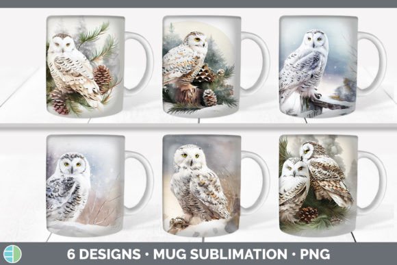 Christmas Snowy Owl Mug Sublimation Co Illustrations