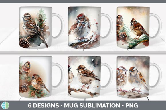 Christmas Sparrow Mug Sublimation Coff: Illustrations for Modern Publishing