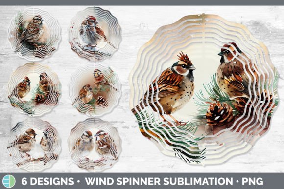 Christmas Sparrow Wind Spinner Sublima for Illustrations