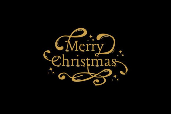 Merry Christmas Word Art Vector Design for Crafting and Etsy