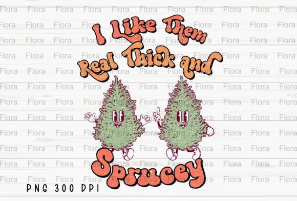 Retro Christmas Trees I Like Them PNG