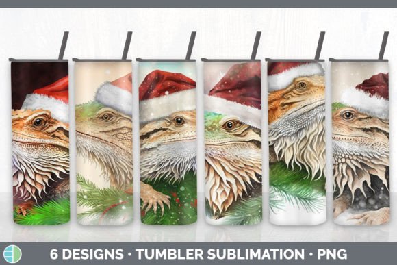 Santa Bearded Dragon Christmas Tumbler S: Festive Illustrations for Local Brands