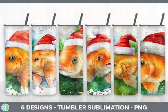 Santa Goldfish Christmas Tumbler Sublima: A Designer's Review of Seasonal Illustrations
