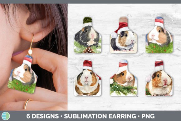 Santa Guinea Pig Christmas Cow Tag Earri Illustrations Review