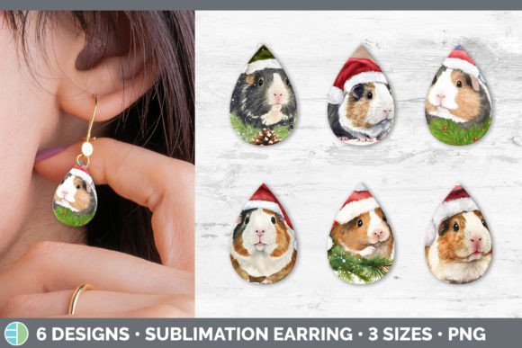 Santa Guinea Pig Christmas Teardrop Earr: A Designer's Review of Festive Illustrations