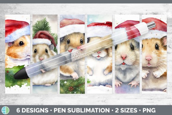 Santa Hamster Christmas Pen Wraps Epox and Illustrations