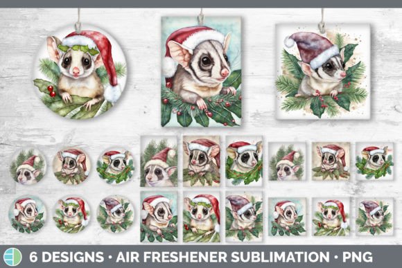 Santa Sugar Glider Christmas Air Freshen: Festive Illustrations for Branding