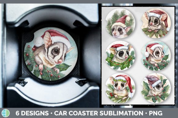 Santa Sugar Glider Christmas Car Coaster: A Fresh Look at Illustrations