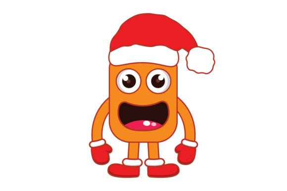 Vector Cartoon Monsters Christmas Hat: Playful Illustrations for Holiday Projects